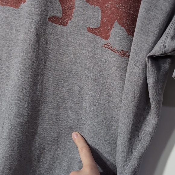 Eddie Bauer | Gray and Red Bear Graphic Short Sleeve Tee Size M - Picture 5 of 7